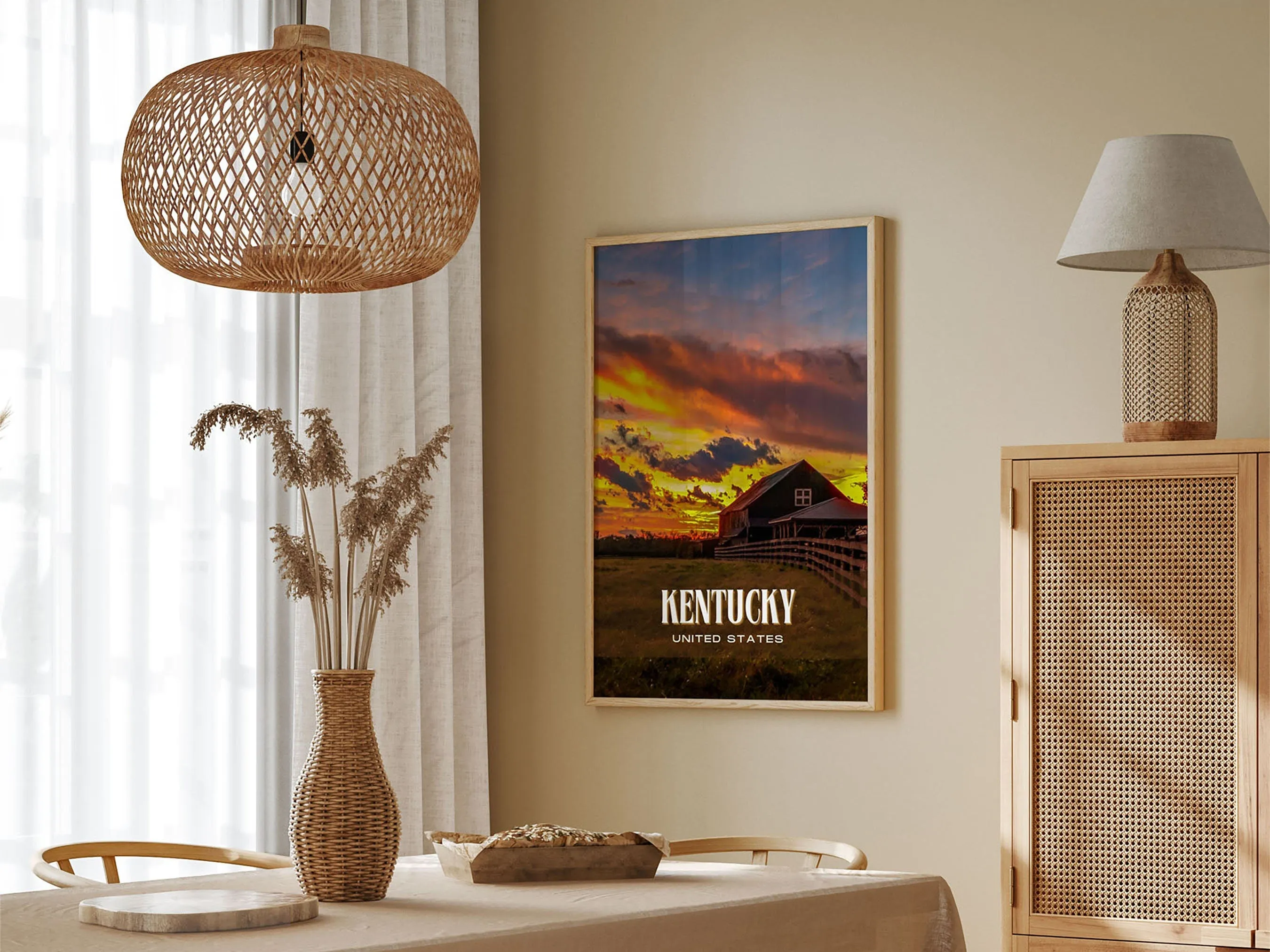 Kentucky Retro Wall Art, USA