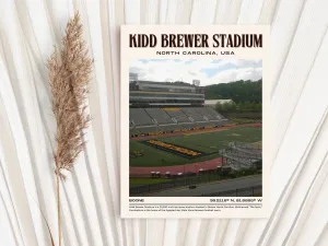 Kidd Brewer Stadium Football  Retro Wall Art