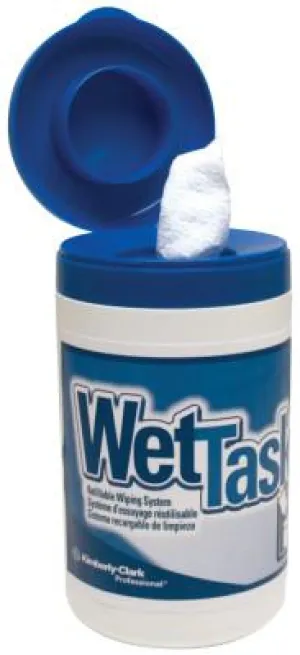 Kimberly-Clark Professional Kimtech Prep™ Wipes for WetTask™ Wiping System, White, 12 in W x 6 in L, 55 Sheets/Roll, 12 Rolls/Case, Includes Canister, 77320