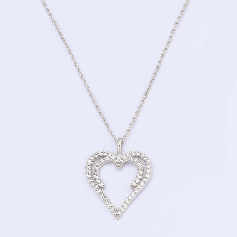 Knight & Day Silver Hidden Heart Necklace Q466NAP