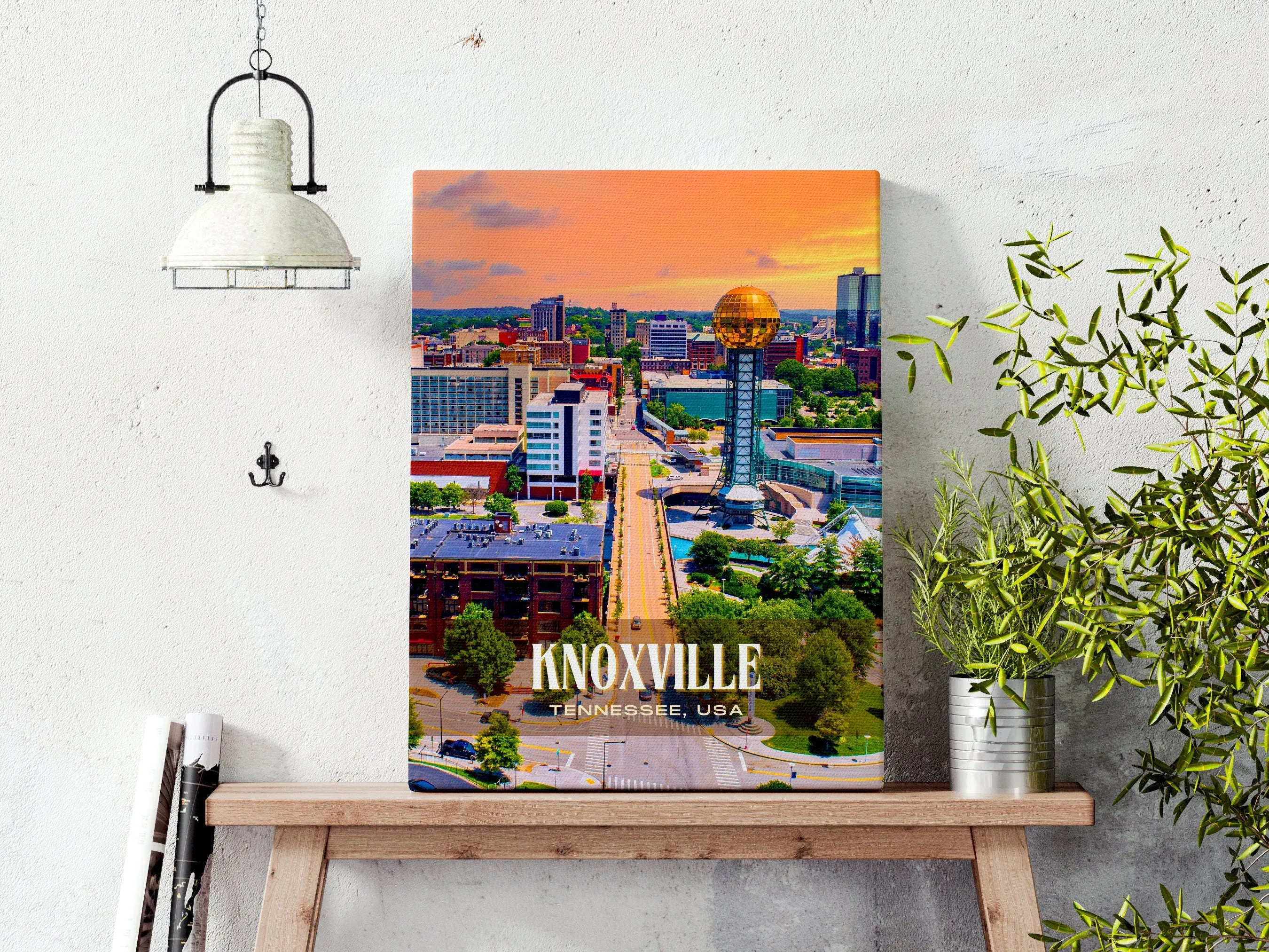 Knoxville Retro Wall Art, Tennessee, USA