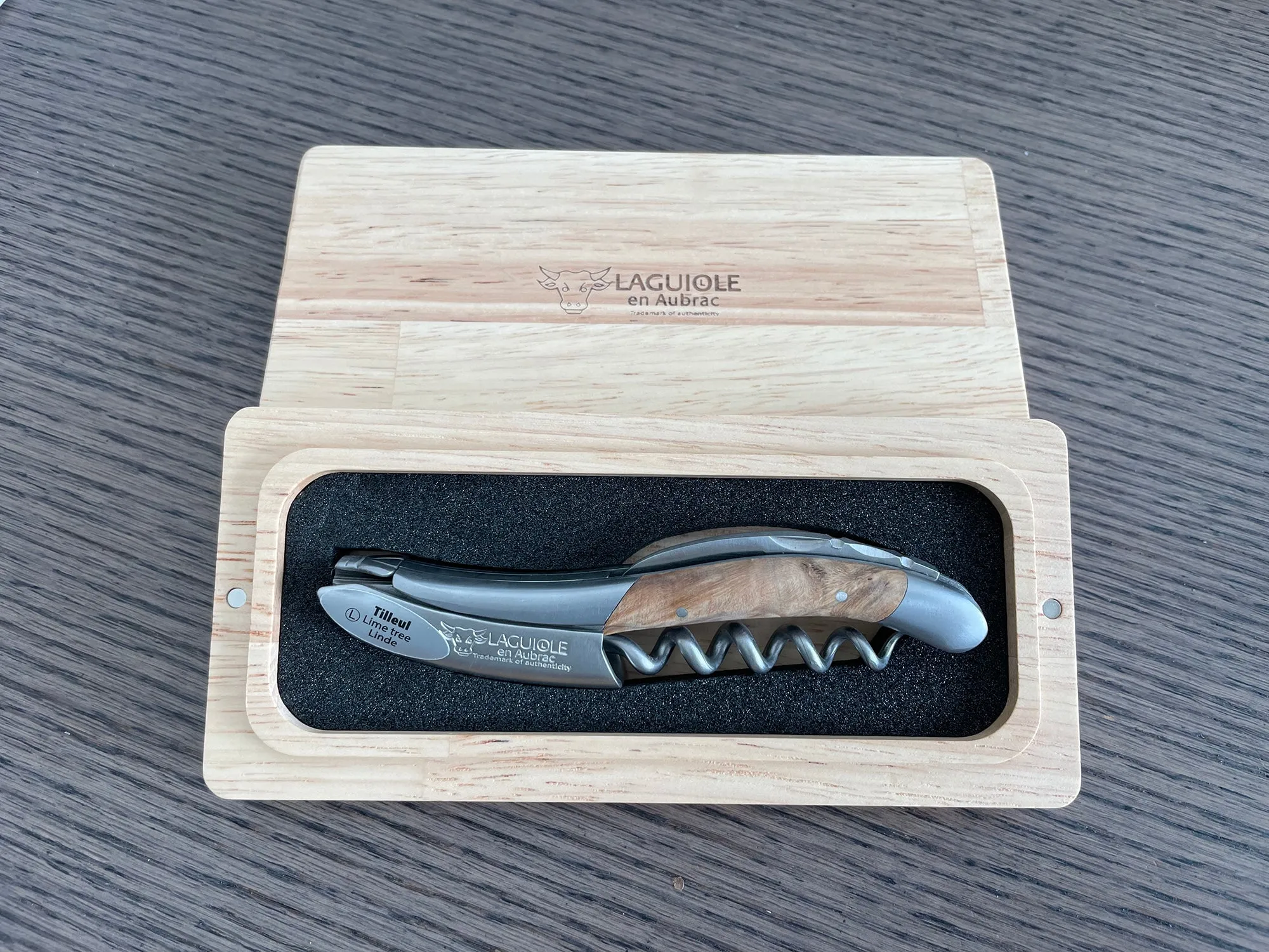 Laguiole en Aubrac Sommelier Waiter's Corkscrew with Lime Tree Wood Handle