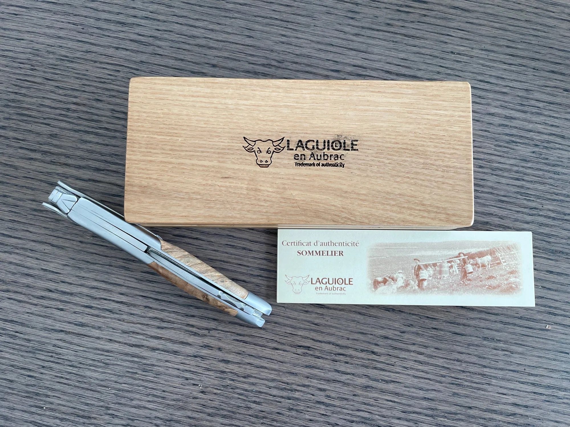 Laguiole en Aubrac Sommelier Waiter's Corkscrew with Lime Tree Wood Handle