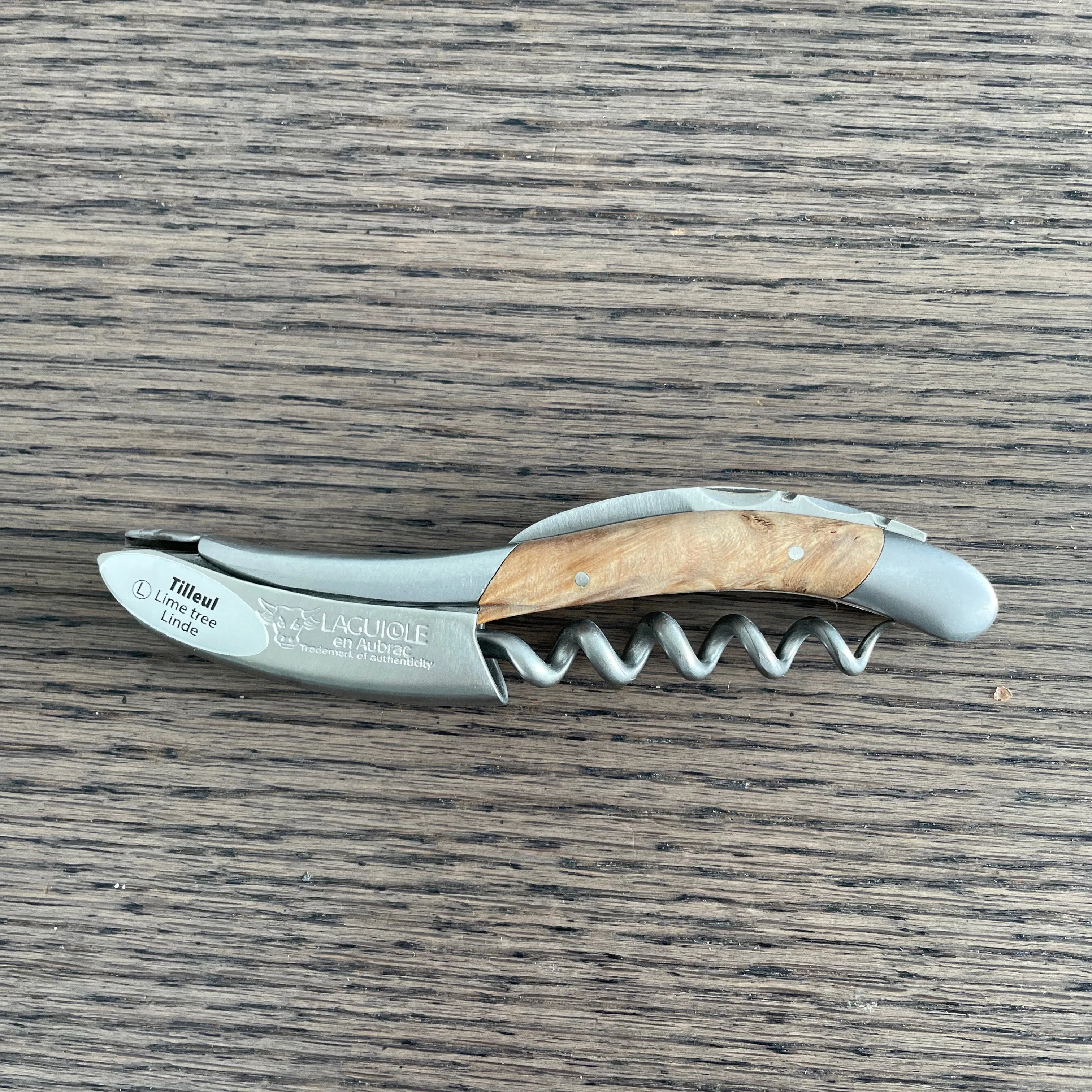 Laguiole en Aubrac Sommelier Waiter's Corkscrew with Lime Tree Wood Handle