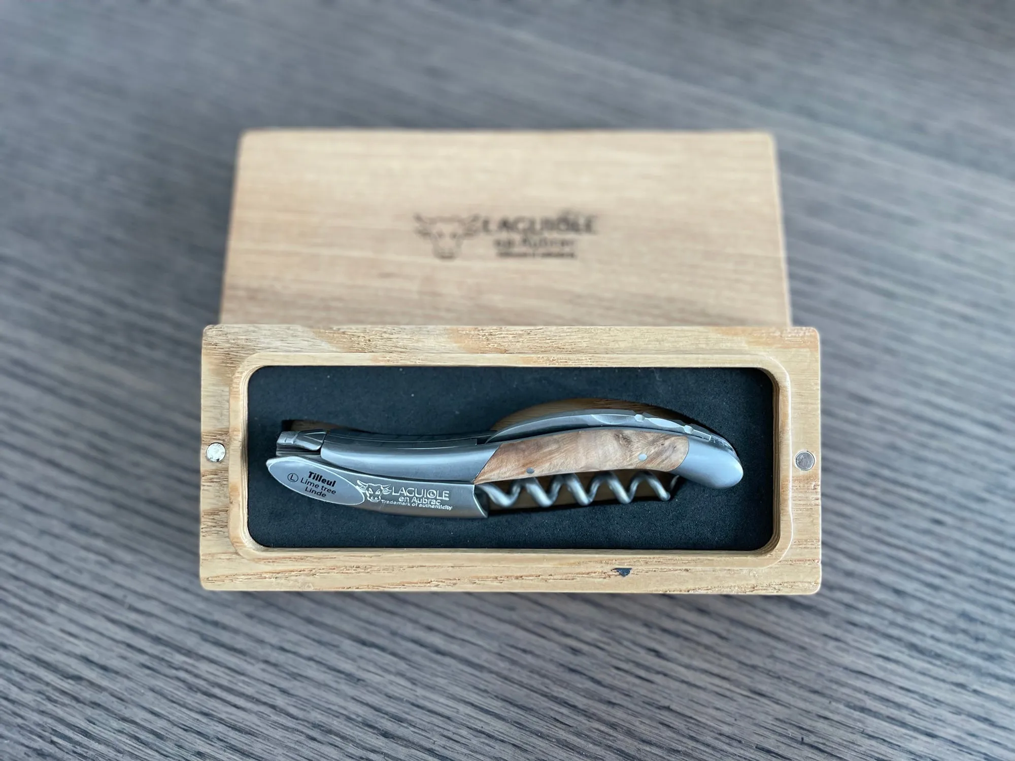 Laguiole en Aubrac Sommelier Waiter's Corkscrew with Lime Tree Wood Handle