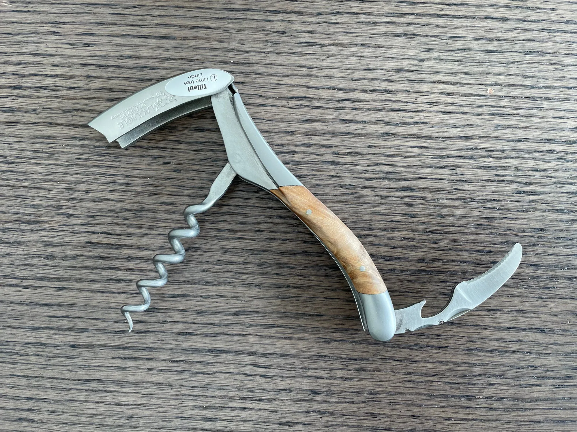 Laguiole en Aubrac Sommelier Waiter's Corkscrew with Lime Tree Wood Handle