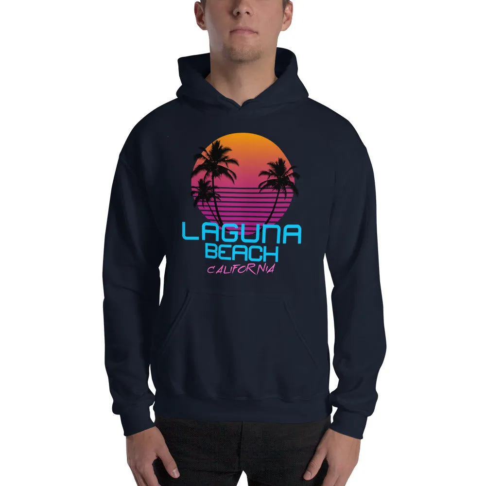 Laguna Beach California Retro 80's Hooded Sweatshirt