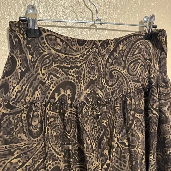 Lauren Ralph Lauren 100% Silk Skirt Boho Lined Size Small