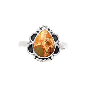 Leopardskin Jasper Solid 925 Sterling Silver Ring 8