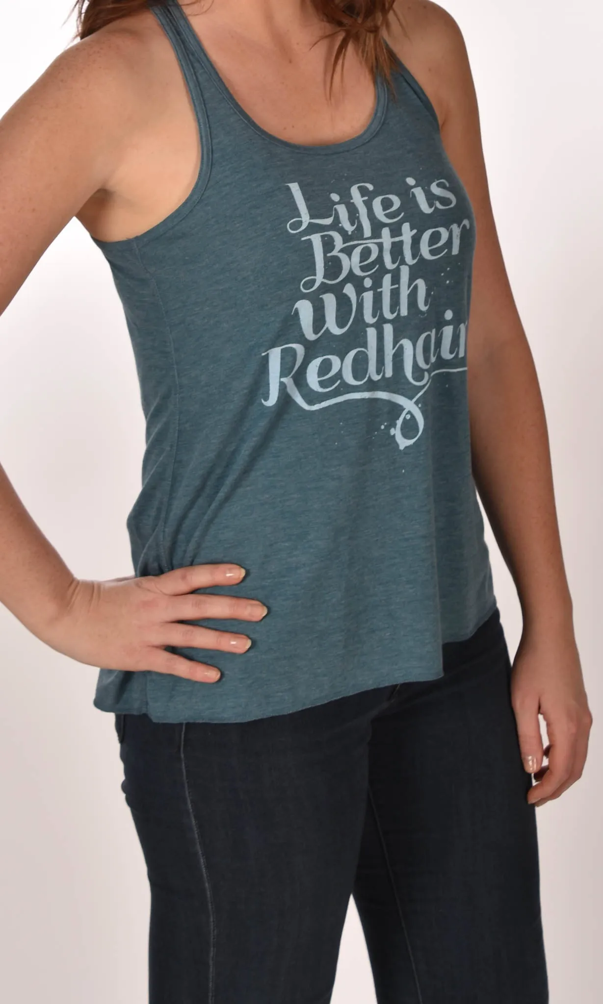 Life Is Better With Red Hair Flowy Racerback Tank