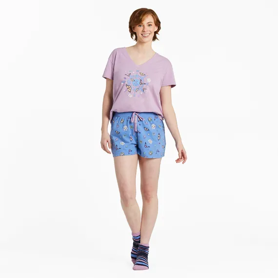 Life is Good Women's Beauty is All Directions Pattern Snuggle Up Sleep Short