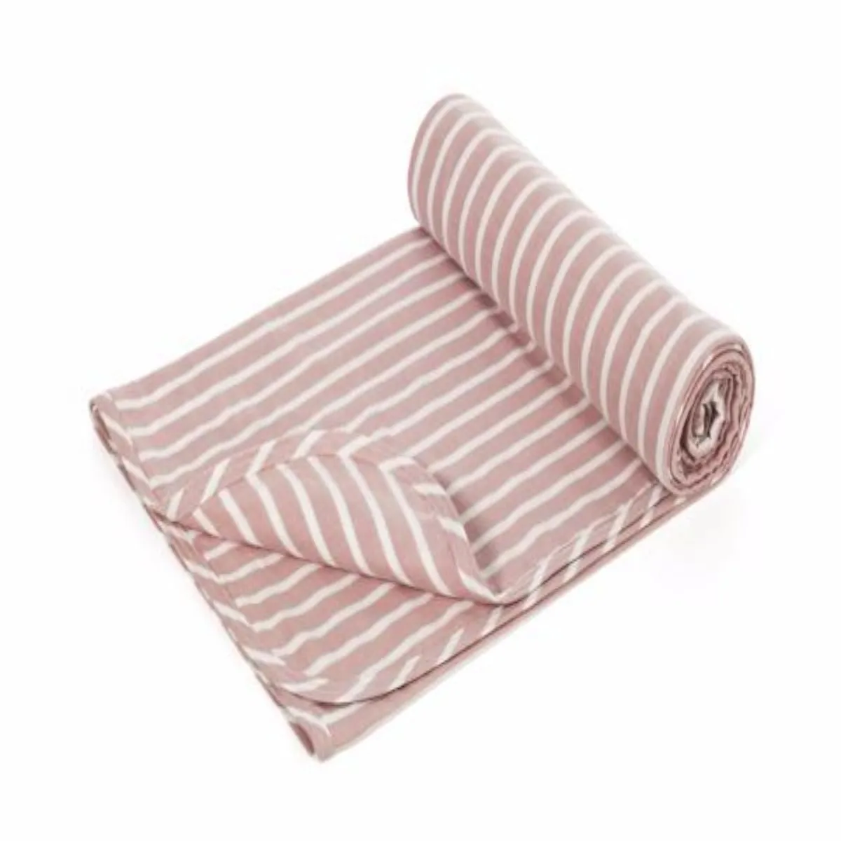 Lifetime Blanket (Toddler Blanket) - Dusty rose and Cream Stripe