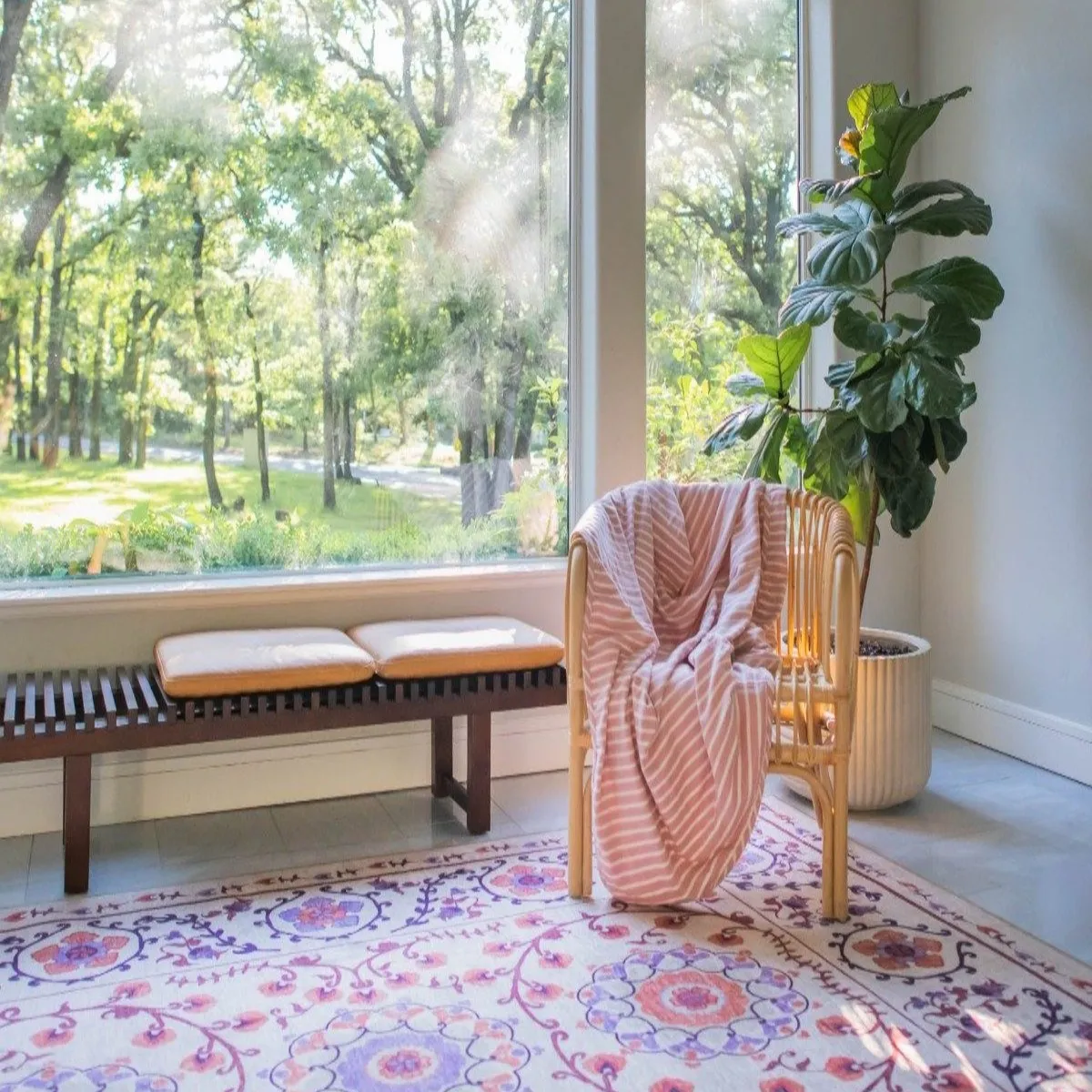 Lifetime Blanket (Toddler Blanket) - Dusty rose and Cream Stripe