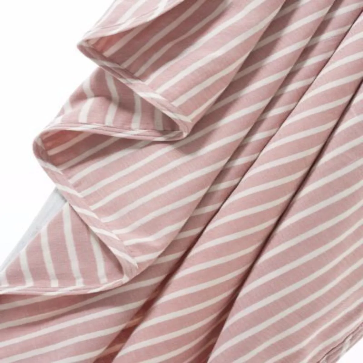 Lifetime Blanket (Toddler Blanket) - Dusty rose and Cream Stripe