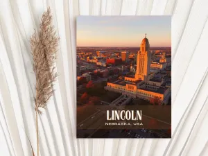 Lincoln Retro Wall Art, Nebraska, USA