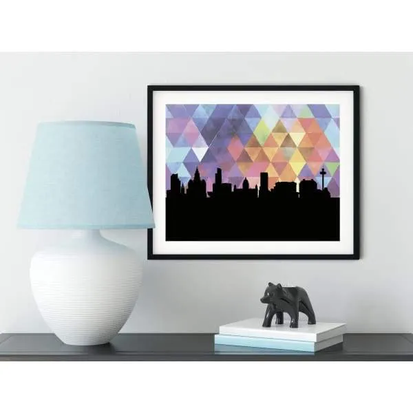 Liverpool, England geometric skyline