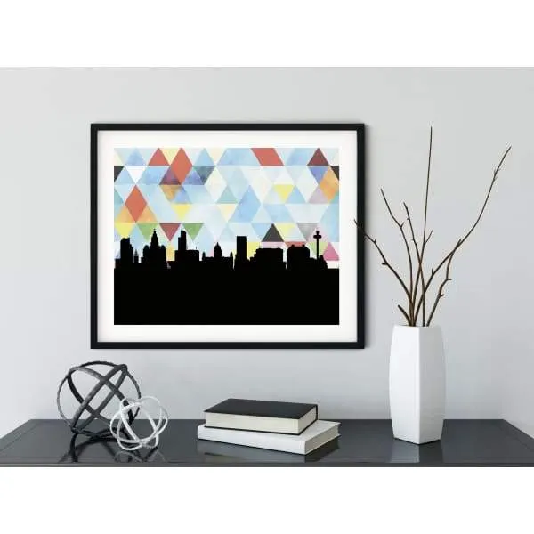 Liverpool, England geometric skyline