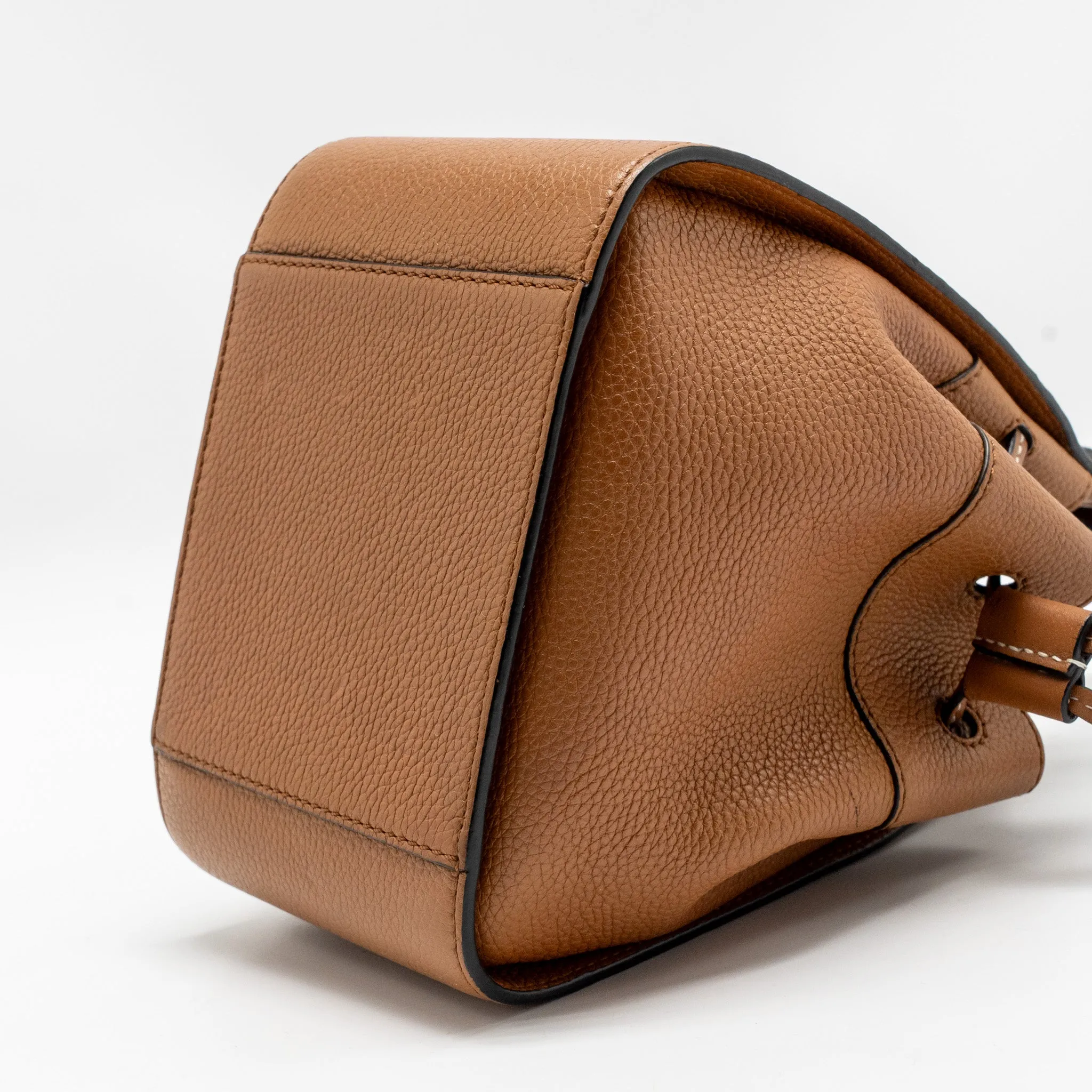 Loewe Mini Hammock Drawstring Bag Grained Calfskin Tan GHW
