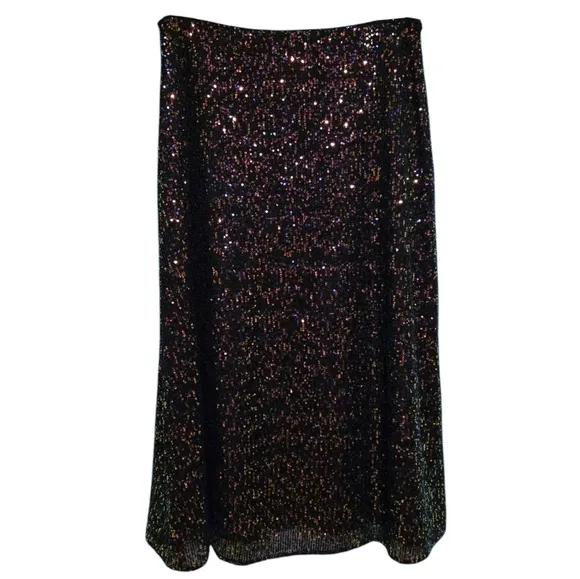 Loft Sequin Midi Skirt Size 10 NWT