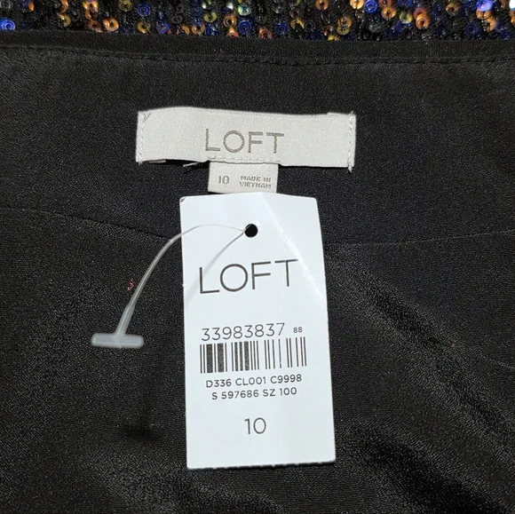 Loft Sequin Midi Skirt Size 10 NWT