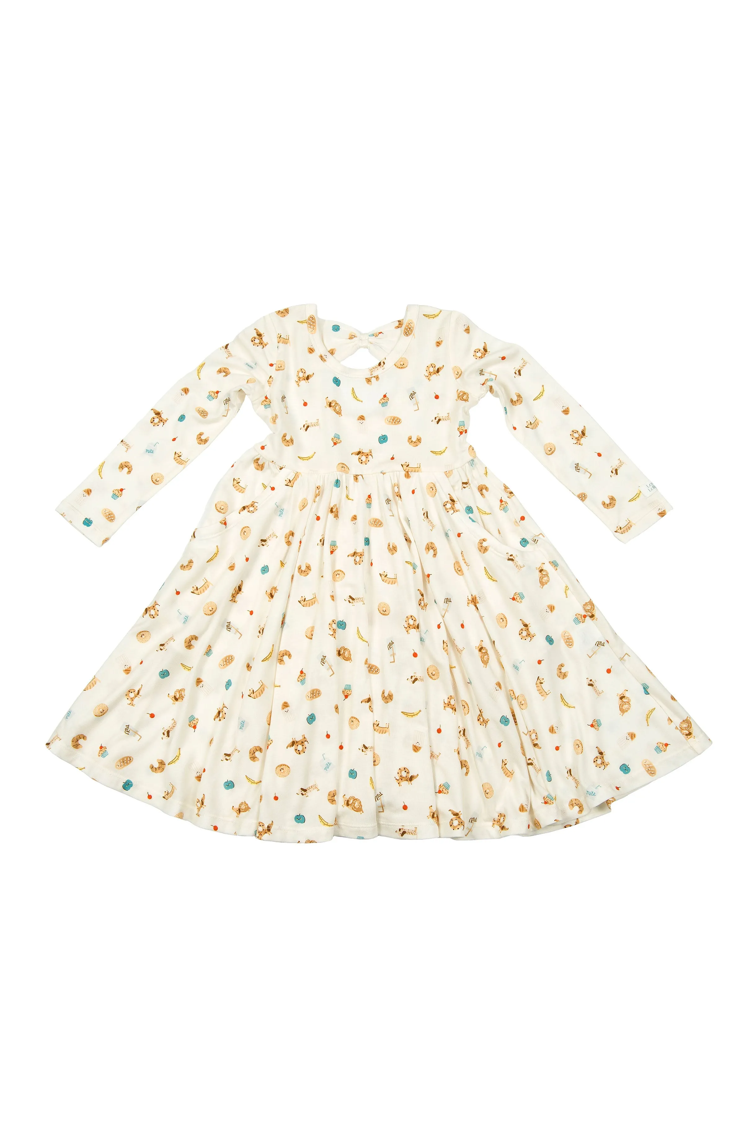 Long Sleeve Skater Dress - French Breakfast