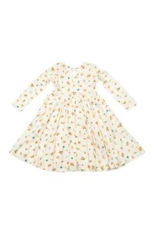 Long Sleeve Skater Dress - French Breakfast