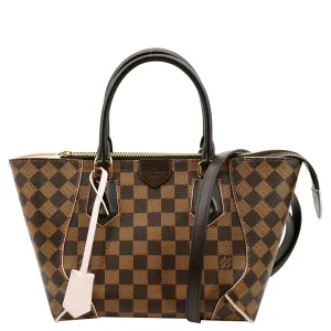LOUIS VUITTON Caissa PM Damier Ebene Tote Shoulder Bag Rose Ballerine