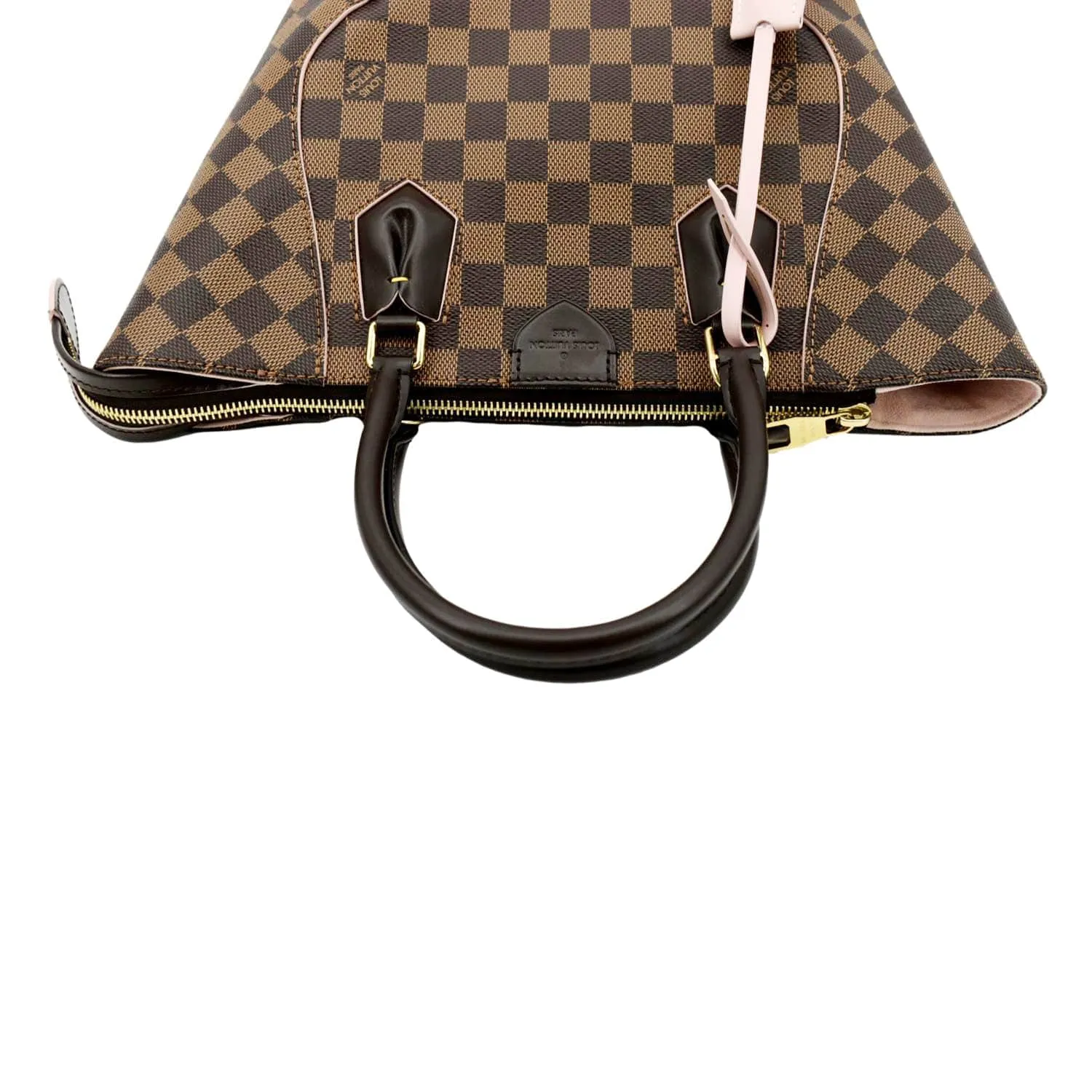 LOUIS VUITTON Caissa PM Damier Ebene Tote Shoulder Bag Rose Ballerine