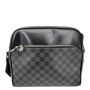 LOUIS VUITTON Dayton Reporter PM Damier Graphite Crossbody Bag Black