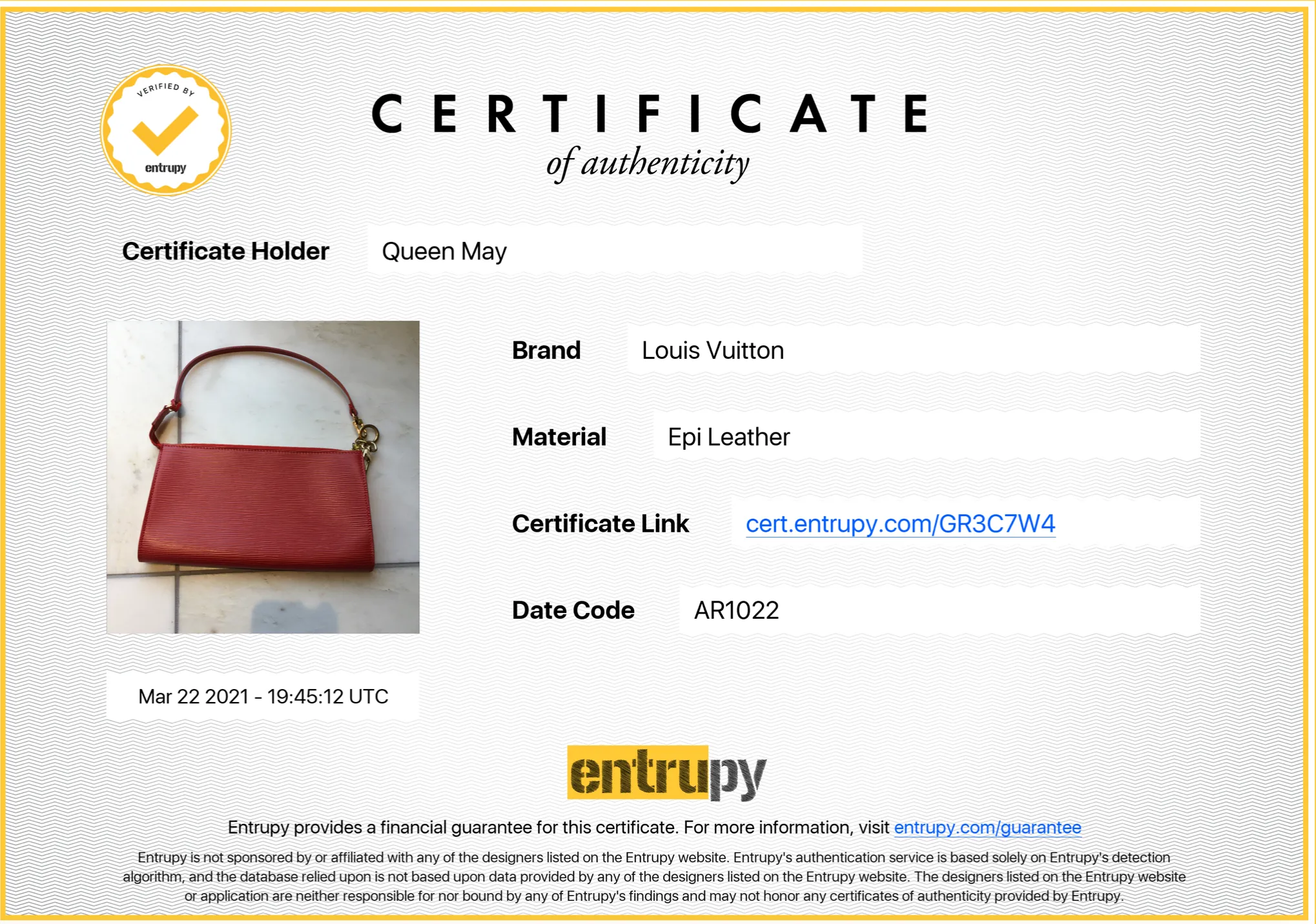 Louis Vuitton Epi Pochette Red