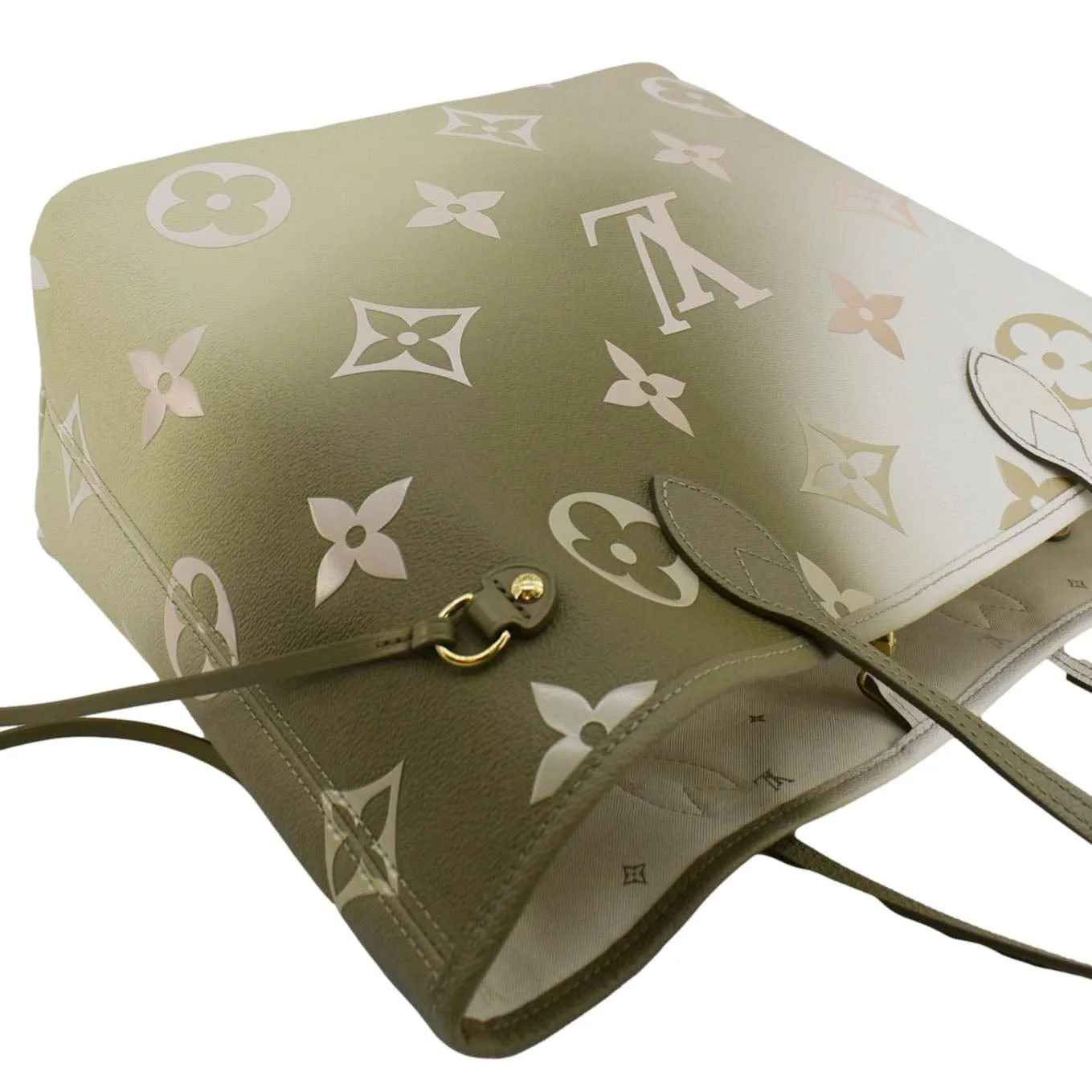 LOUIS VUITTON Neverfull MM Monogram Canvas Tote Sunset Khaki