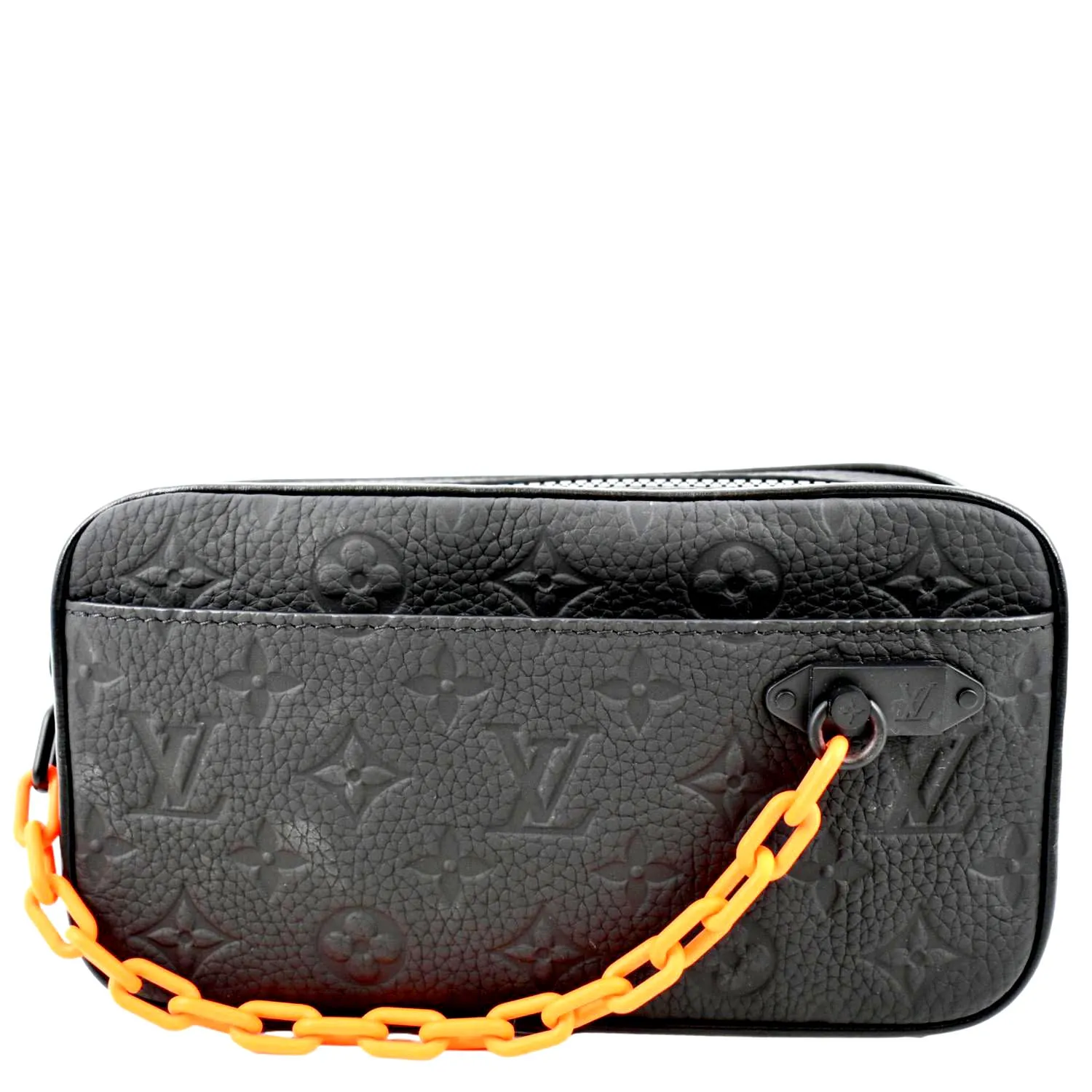LOUIS VUITTON Volga Monogram Empreinte Chain Pochette Bum Bag Black