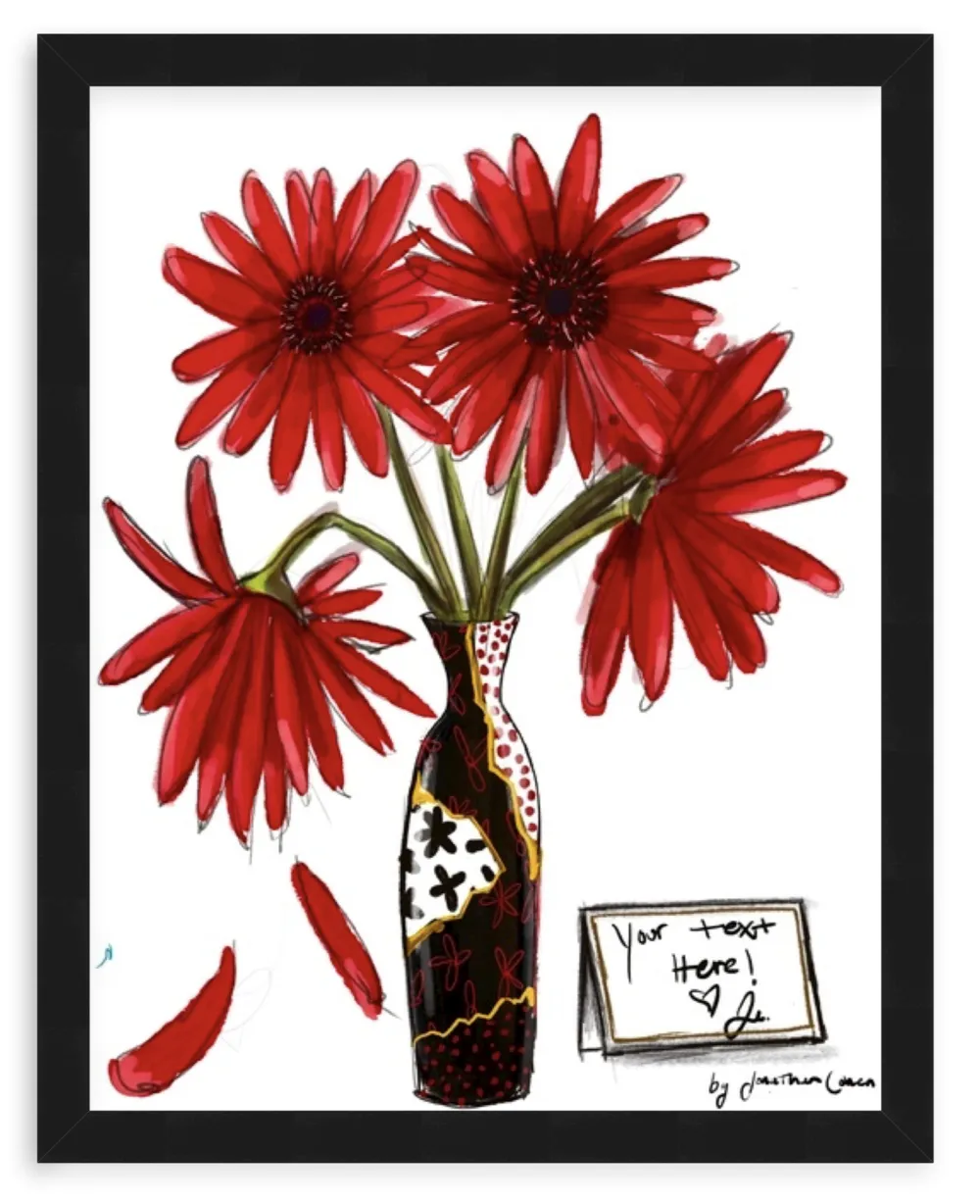 Love me Love me Not Bouquet with Framing