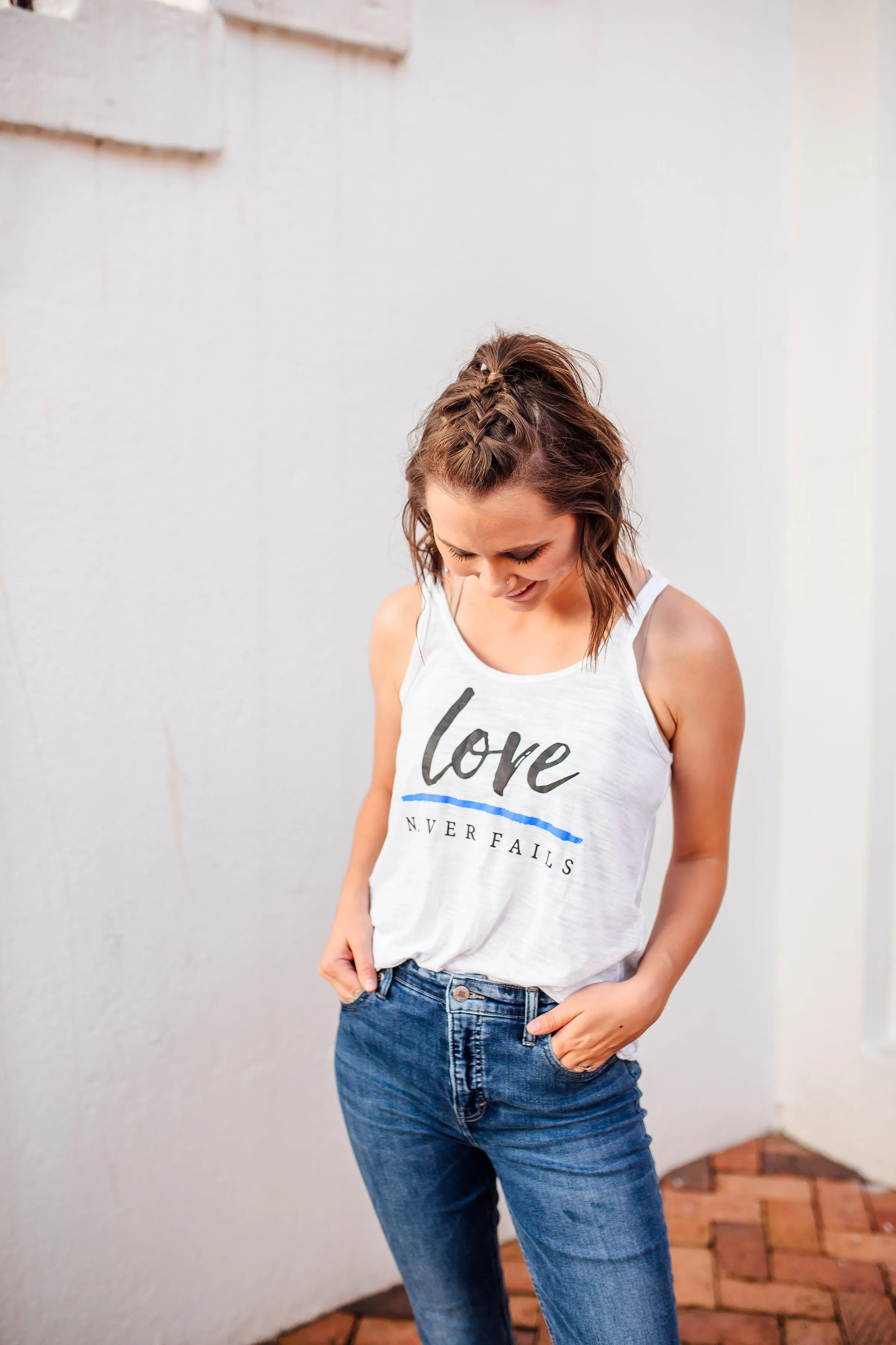 Love Never Fails © Flowy Racerback Top
