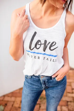 Love Never Fails © Flowy Racerback Top