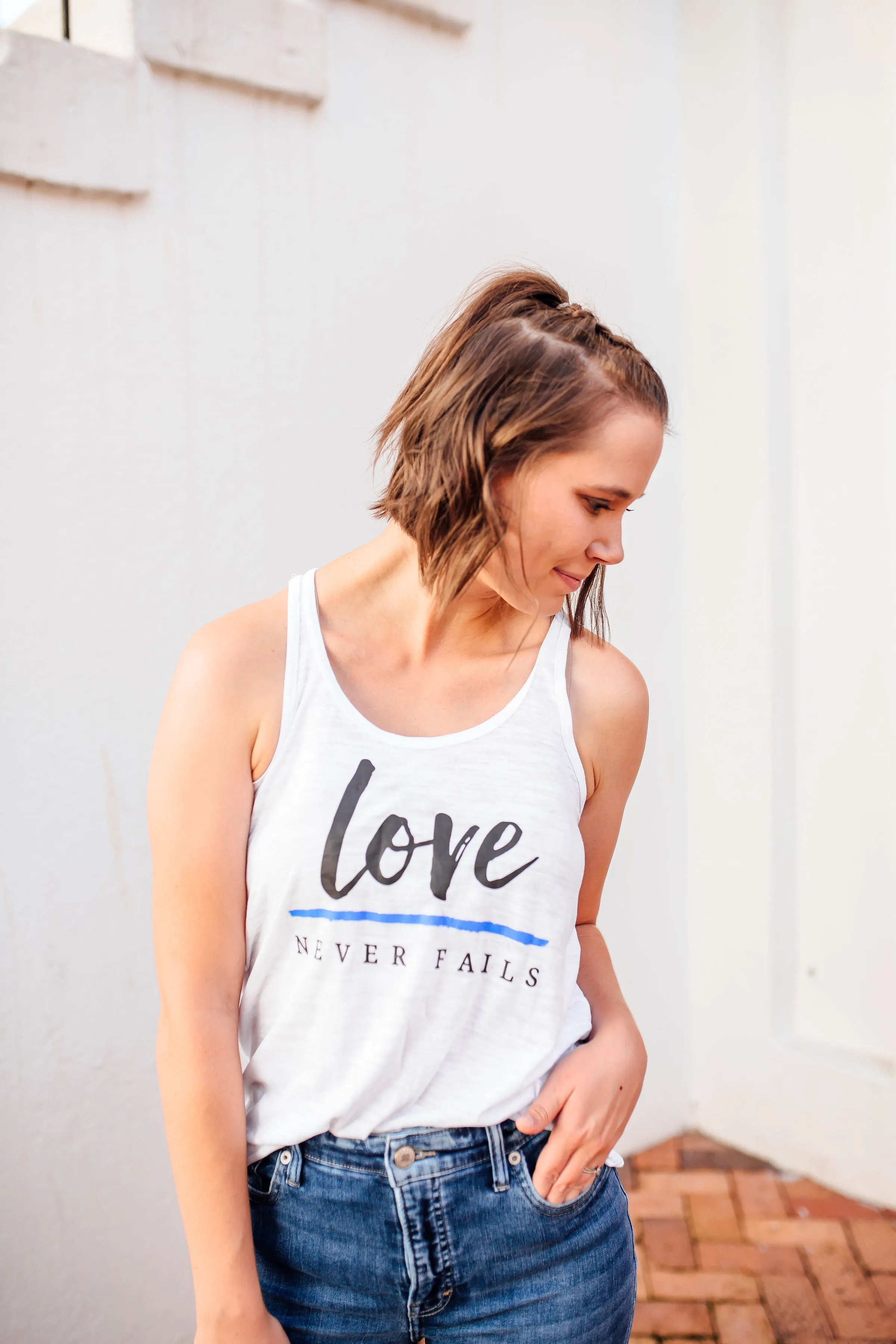 Love Never Fails © Flowy Racerback Top