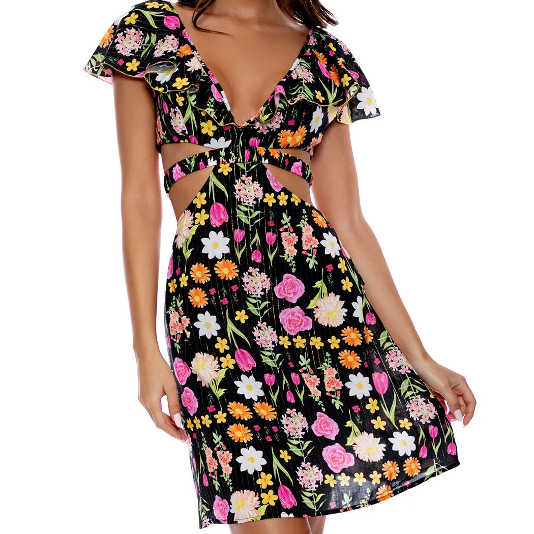 LULI'S SECRET GARDEN - Deep V Cut Out Dress