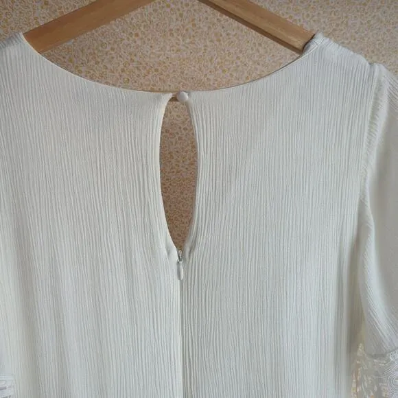 Lulus Sweeten the Occasion White Lace Short Sleeve Maxi Dress NWOT Size Small