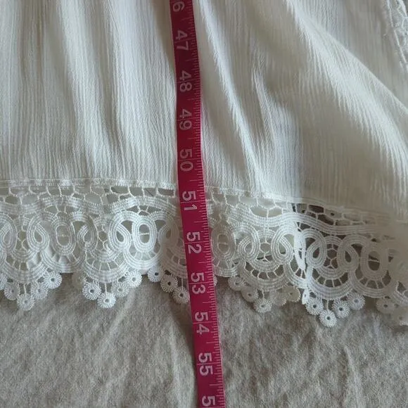 Lulus Sweeten the Occasion White Lace Short Sleeve Maxi Dress NWOT Size Small