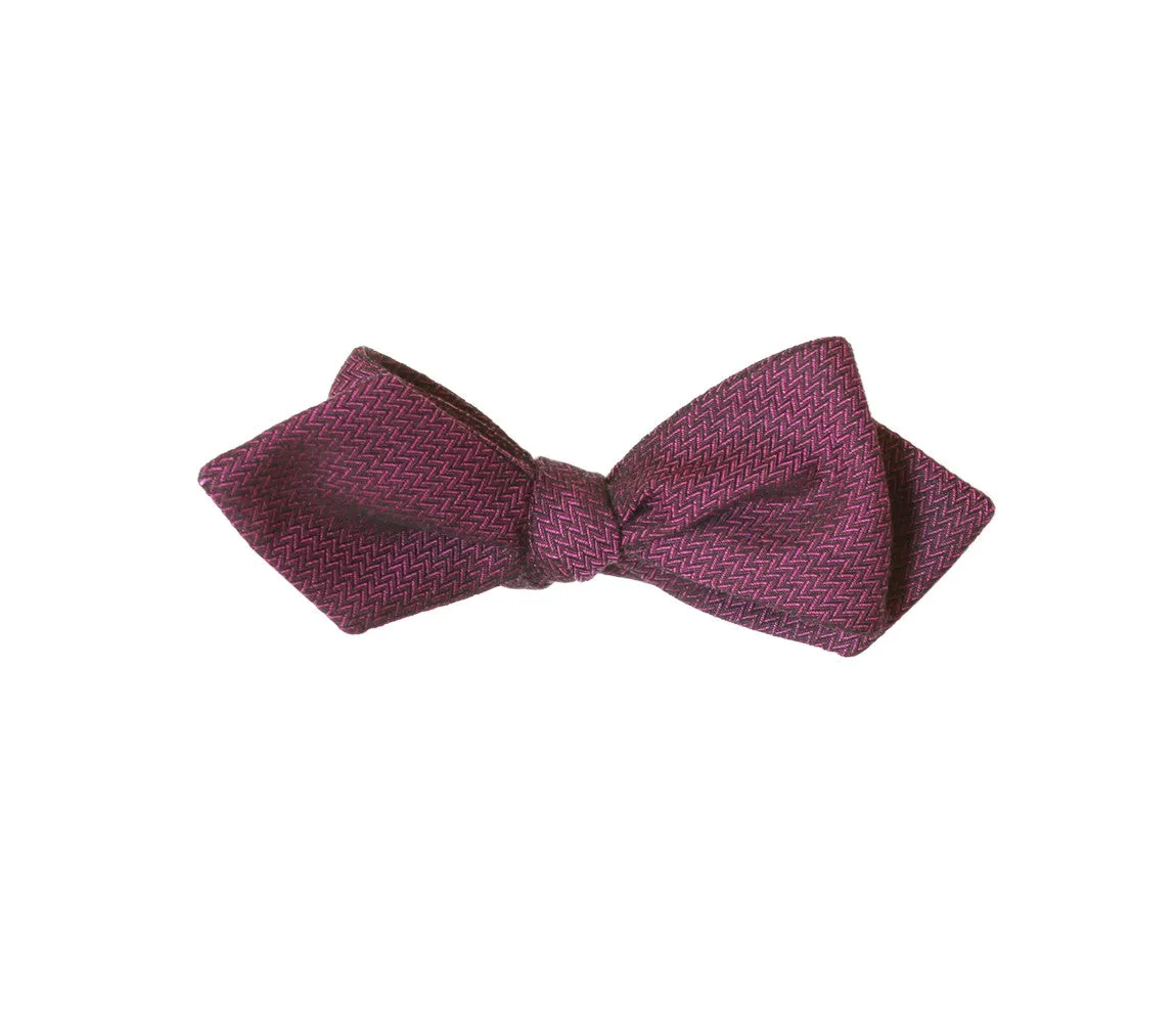 Magenta Diamond Tip Bow Tie