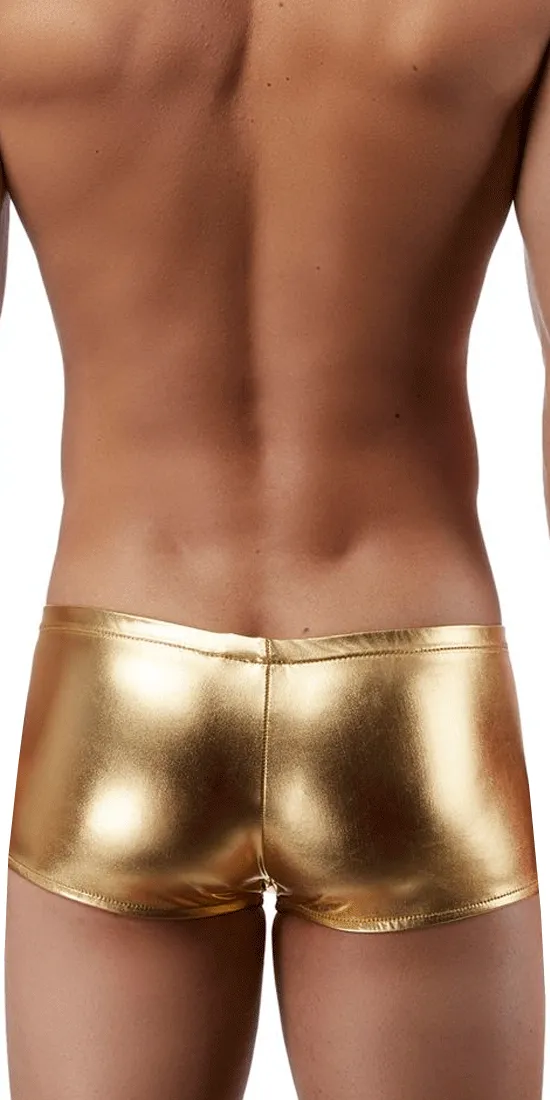 Male Power 153070 Heavy Metal Mini Short Boxer Briefs Gold