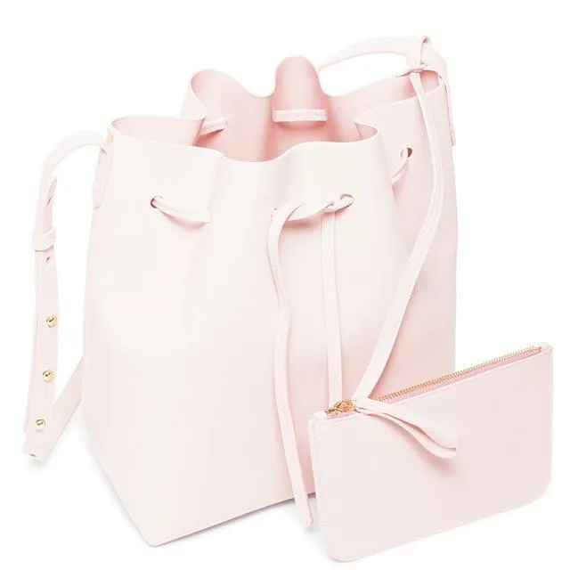 MANSURSTUDIOS bucket bag, mansur women split leather shoulder bag