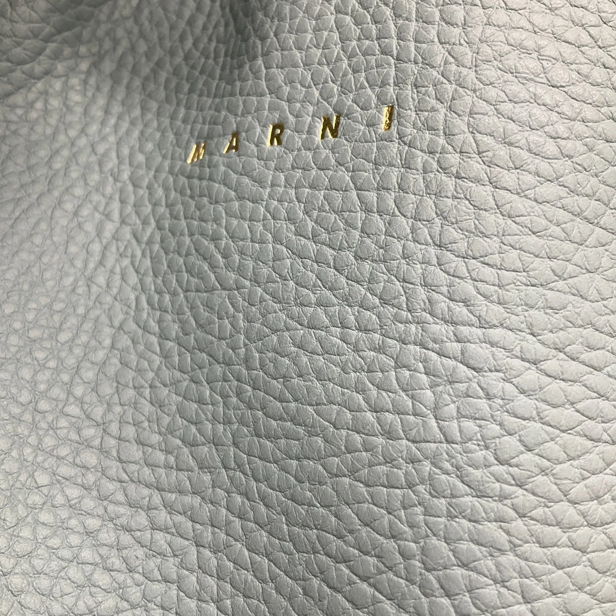 Marni Light Blue Medium Venice Leather Hobo Bag