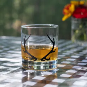 Matte Black Antler Glassware, Rocks and Pints