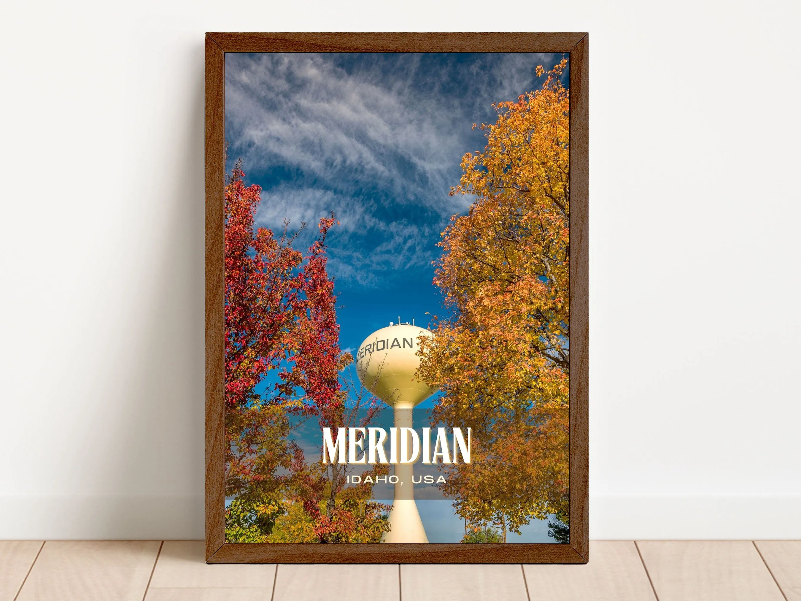 Meridian Retro Wall Art, Idaho, USA