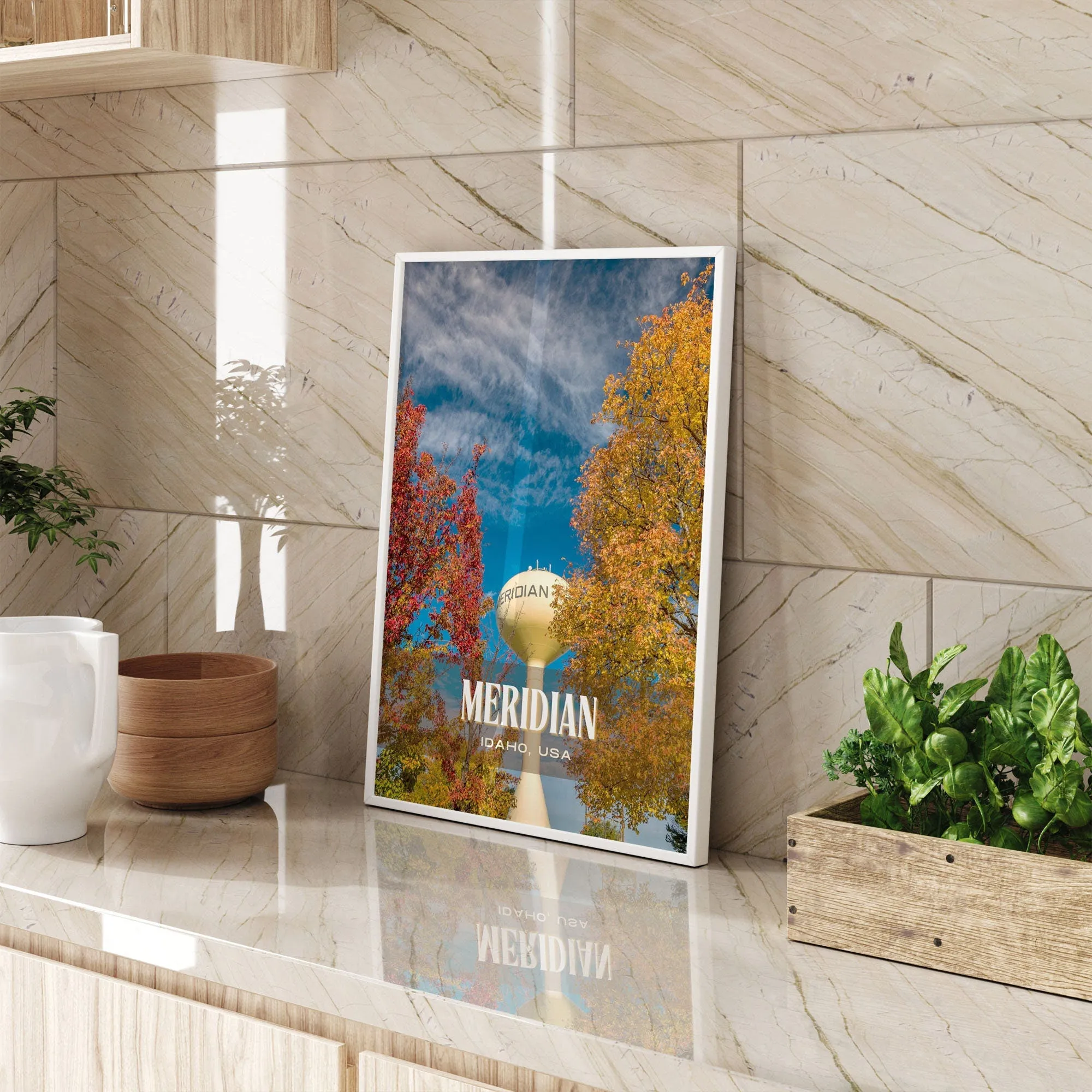 Meridian Retro Wall Art, Idaho, USA