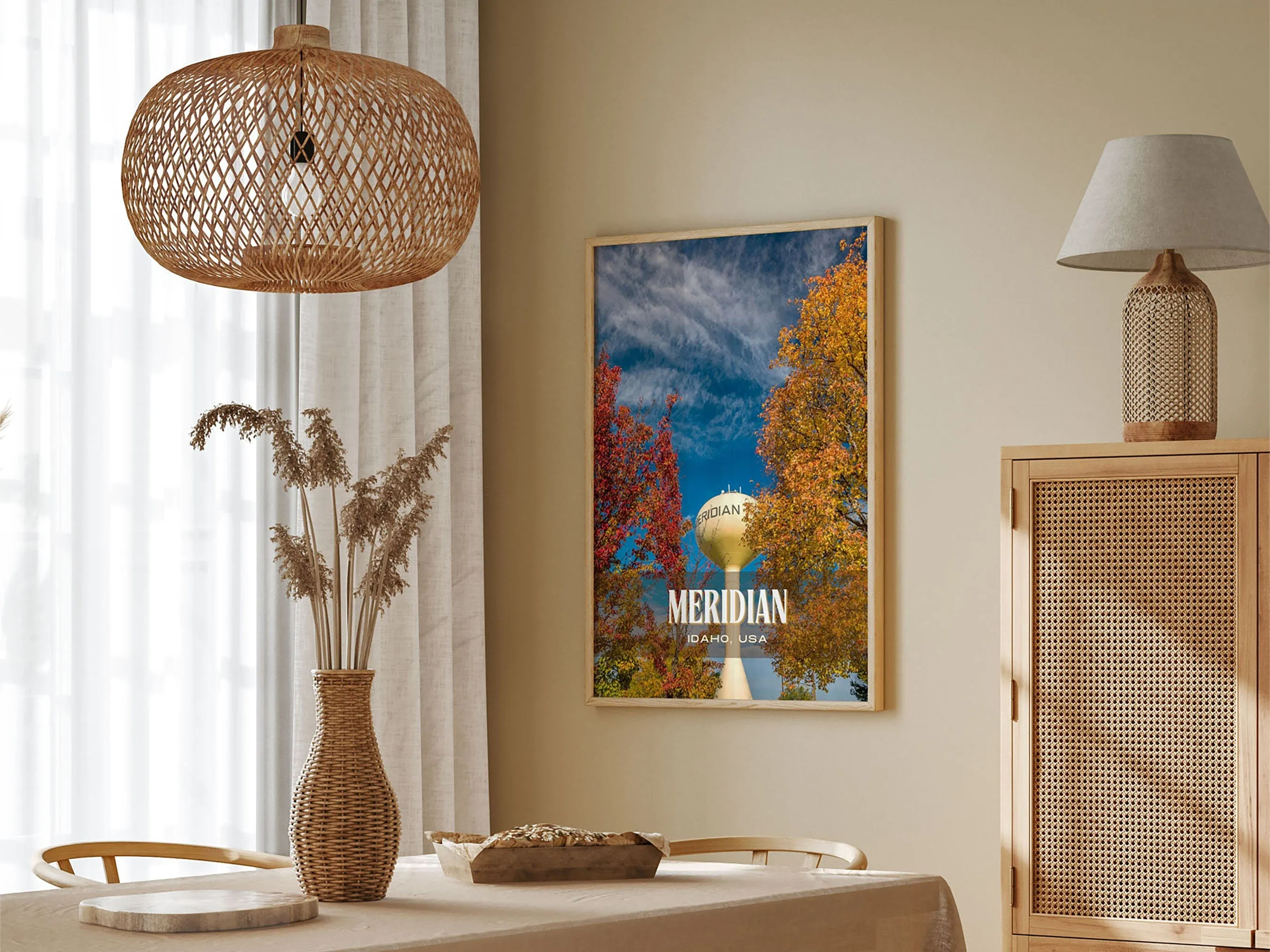 Meridian Retro Wall Art, Idaho, USA
