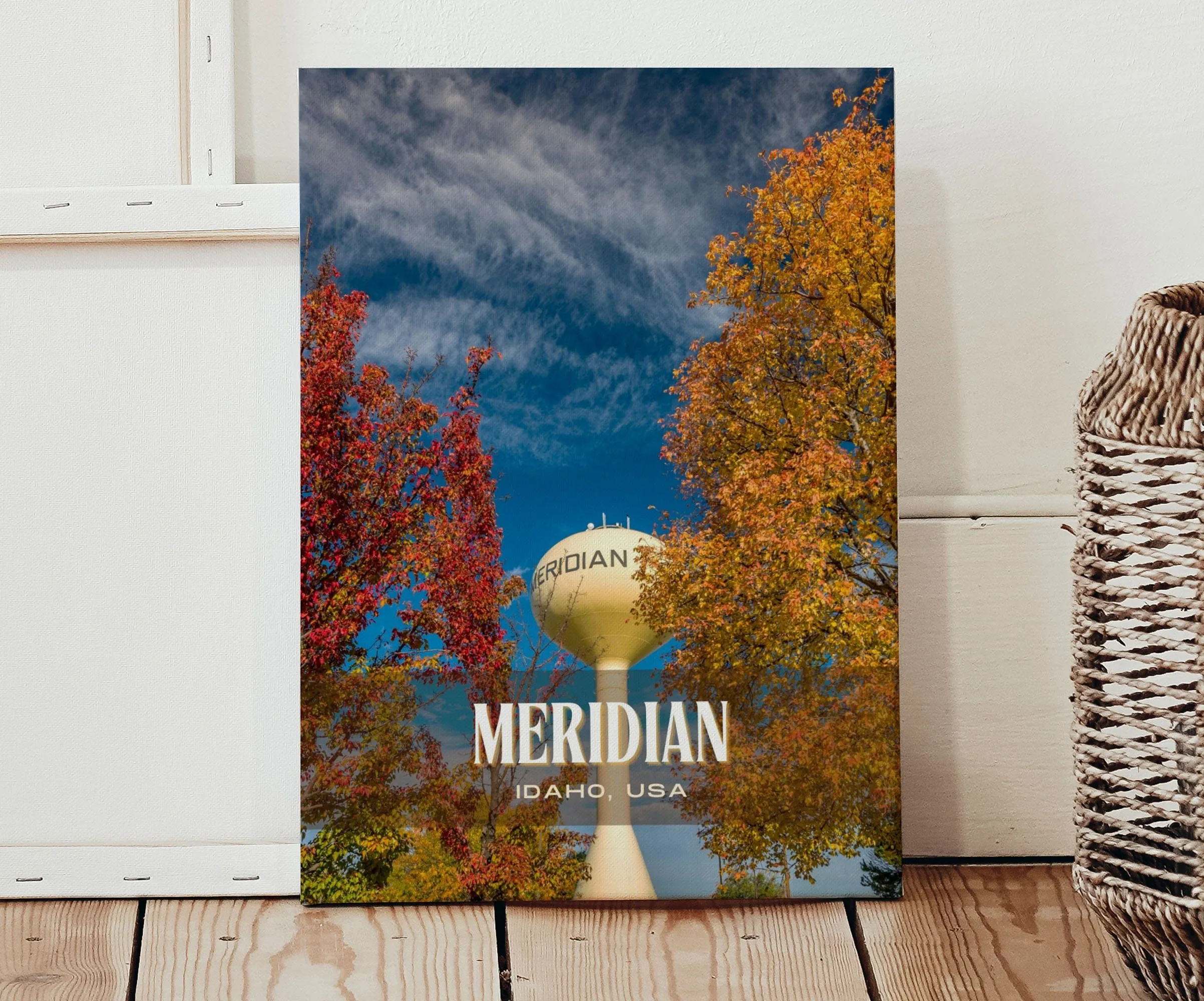 Meridian Retro Wall Art, Idaho, USA