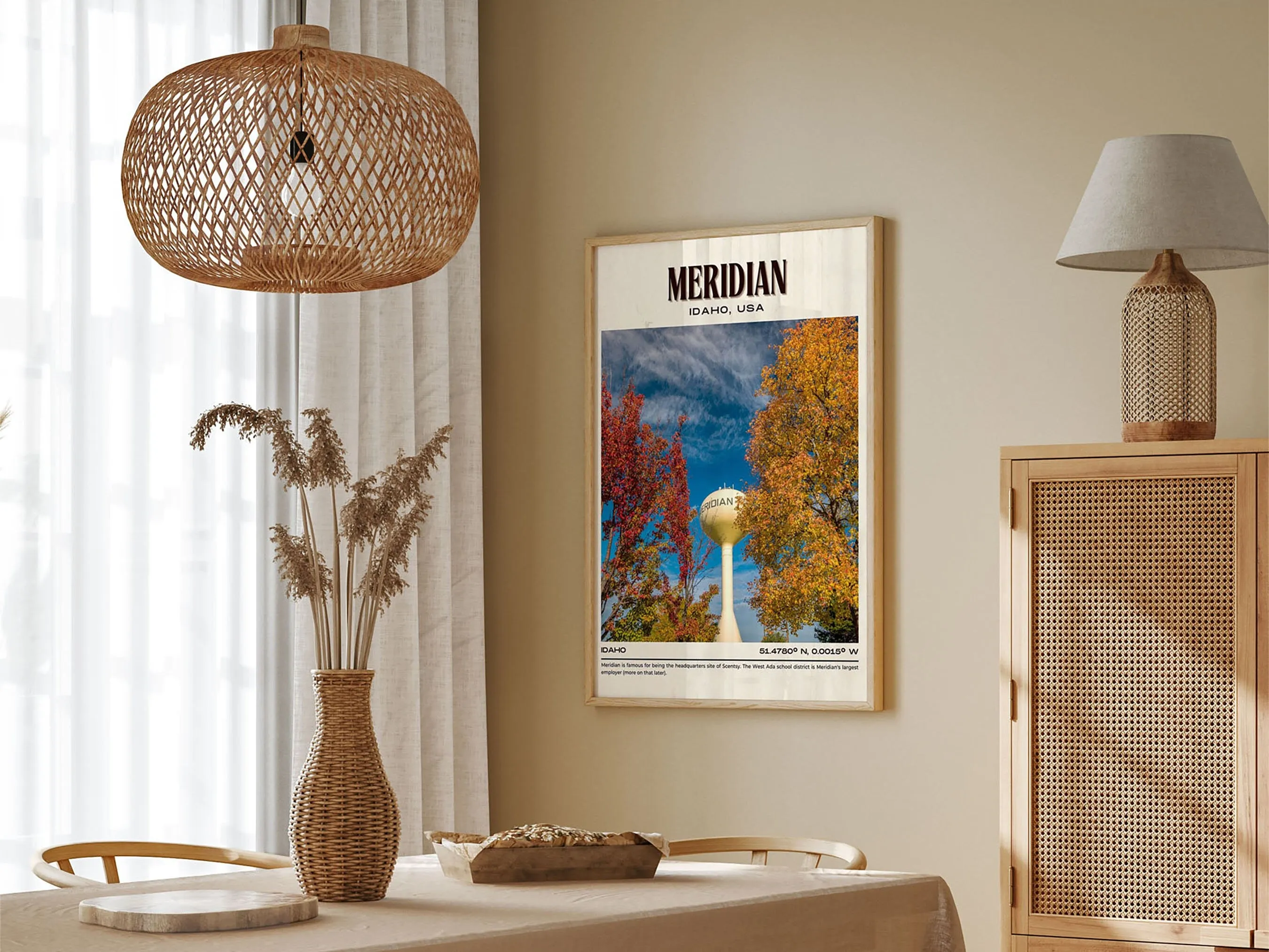 Meridian Vintage Wall Art, Idaho, USA