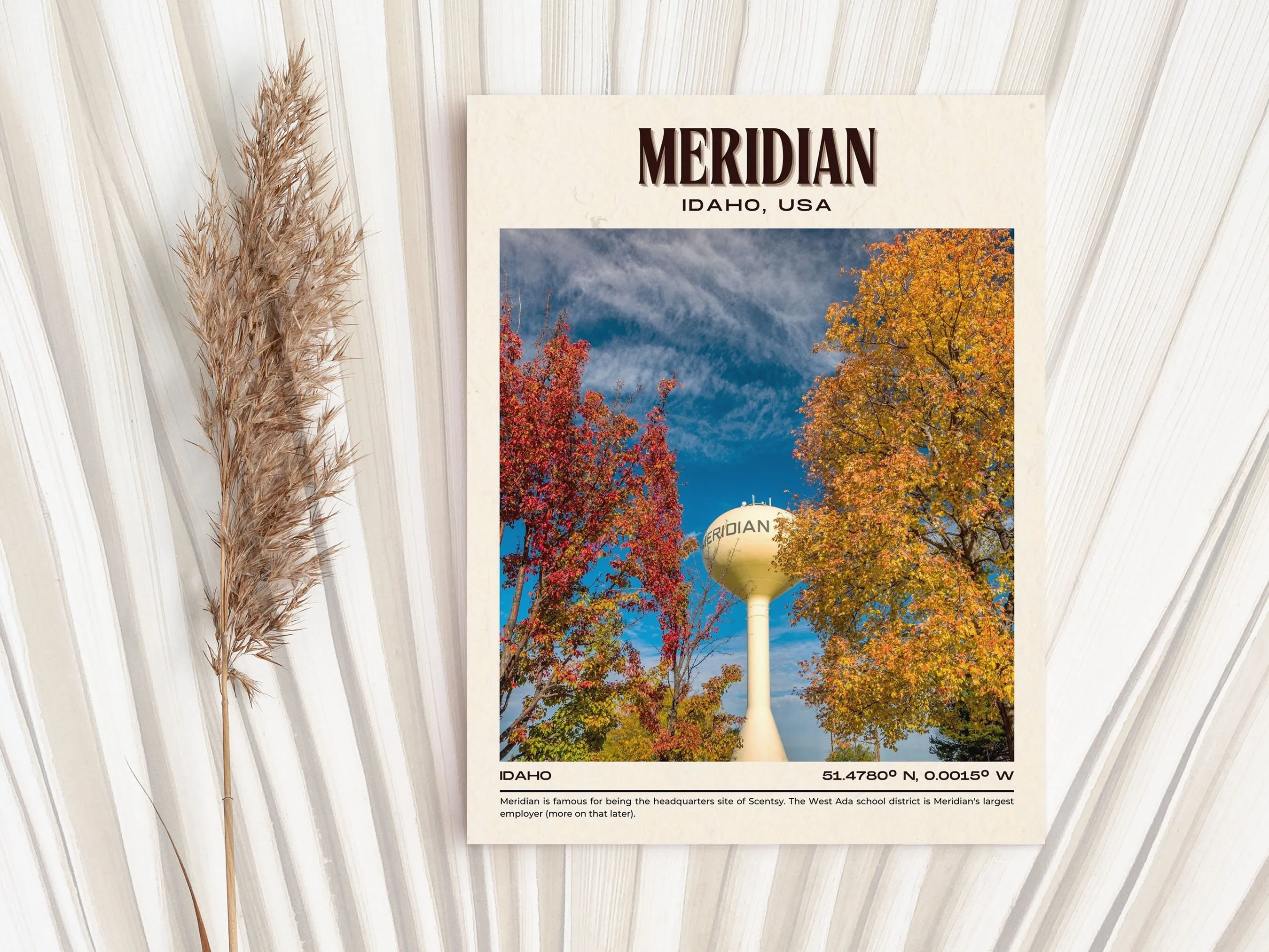 Meridian Vintage Wall Art, Idaho, USA